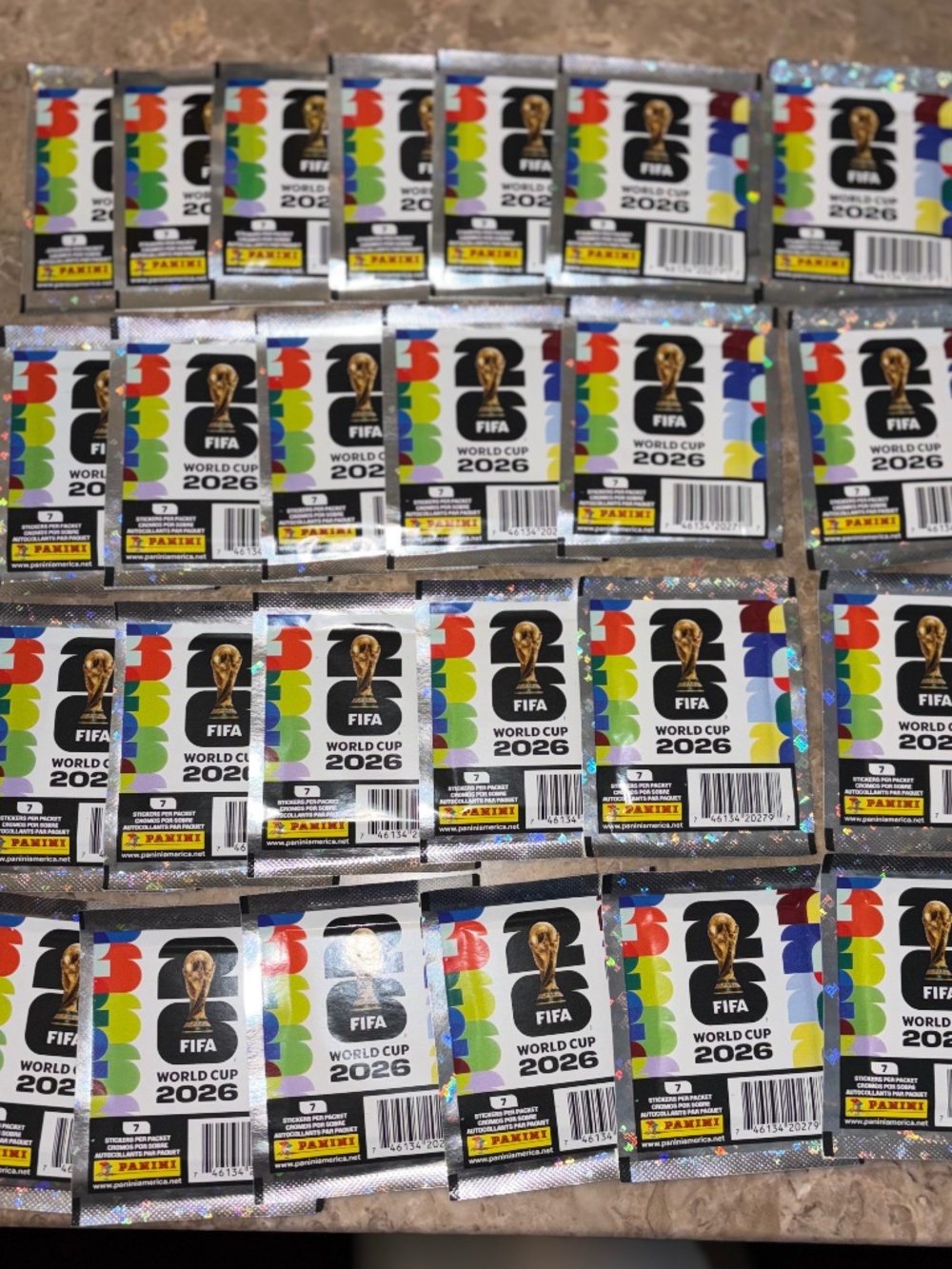 25 Panini FIFA World Cup USA 2026 Sticker Pack Assortment